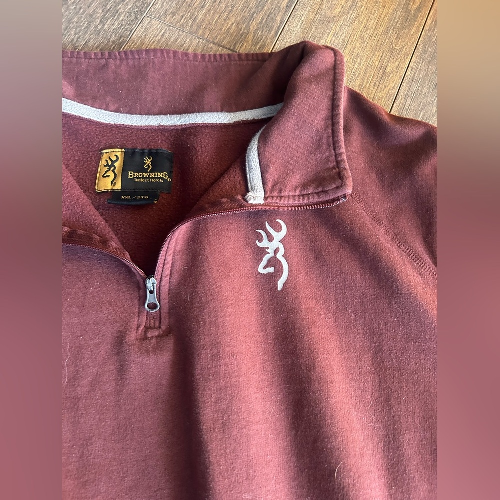 Browning Burgundy‎ Half-Zip Pullover 2XL - Picture 2 of 3